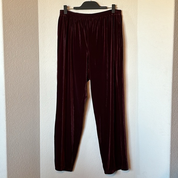 ELISABETH by Liz Claiborne Velour Lounge Pants 2X Purple Soft Pockets - Picture 2 of 9